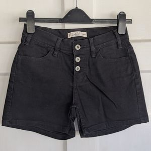 Black Levi's button fly denim shorts